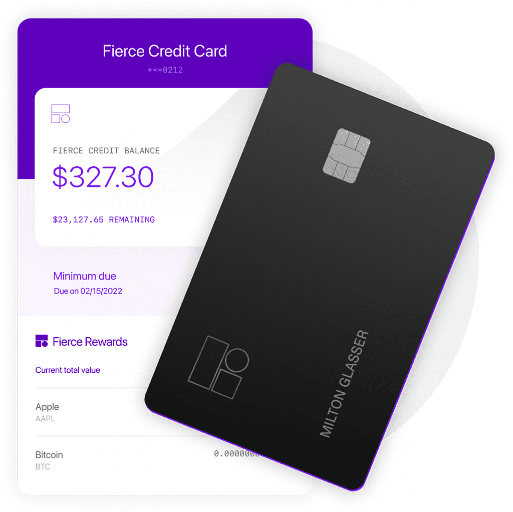 Credit Card and Credit Card App Home Screen and Purchase Rewards of AAPL and Bitcoin