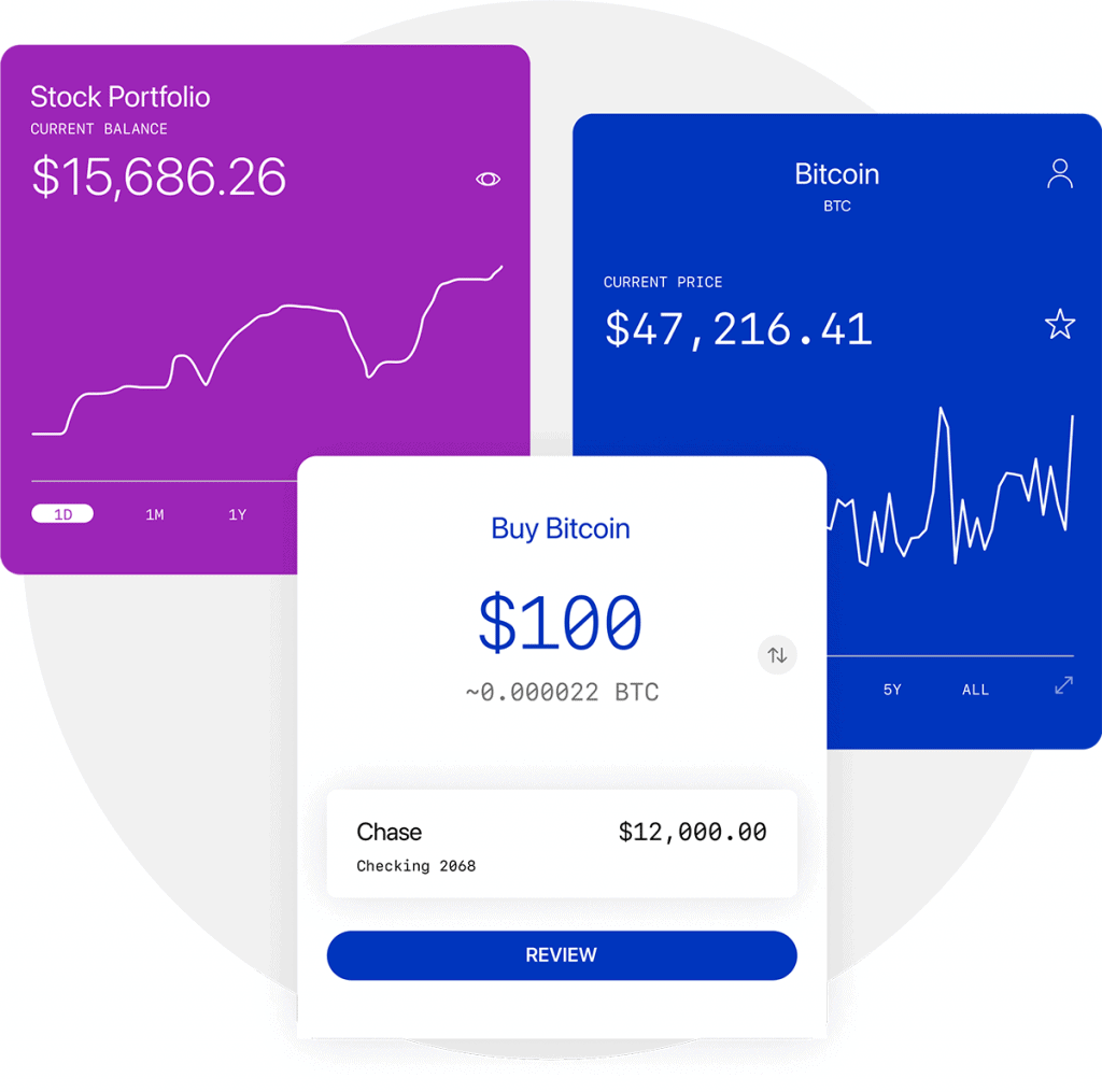 Rewards App Screen with total rewards value on Crypto, Stocks, Cash, and Credit Card
